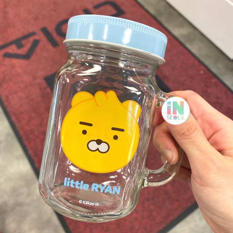 訂 韓國daiso X Kakao 玻璃收納瓶水瓶glass Ryan 傢俬 家居 廚具和餐具 廚水杯 水壺 Carousell