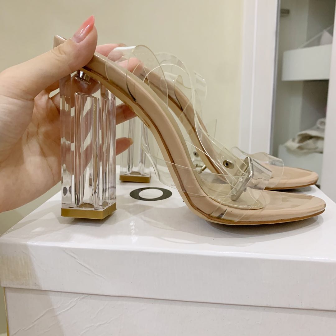 EGO UK TRANSPARENT HIGH HEELS WITH ANKLE STRAPS