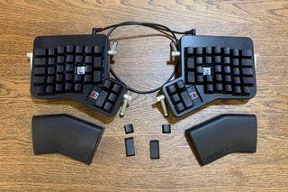 ErgoDox EZ split ergonomic mechanical computer keyboard with tilt kit and palm rests
