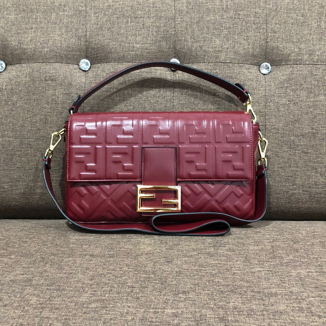 Fendi burgundy bag sale