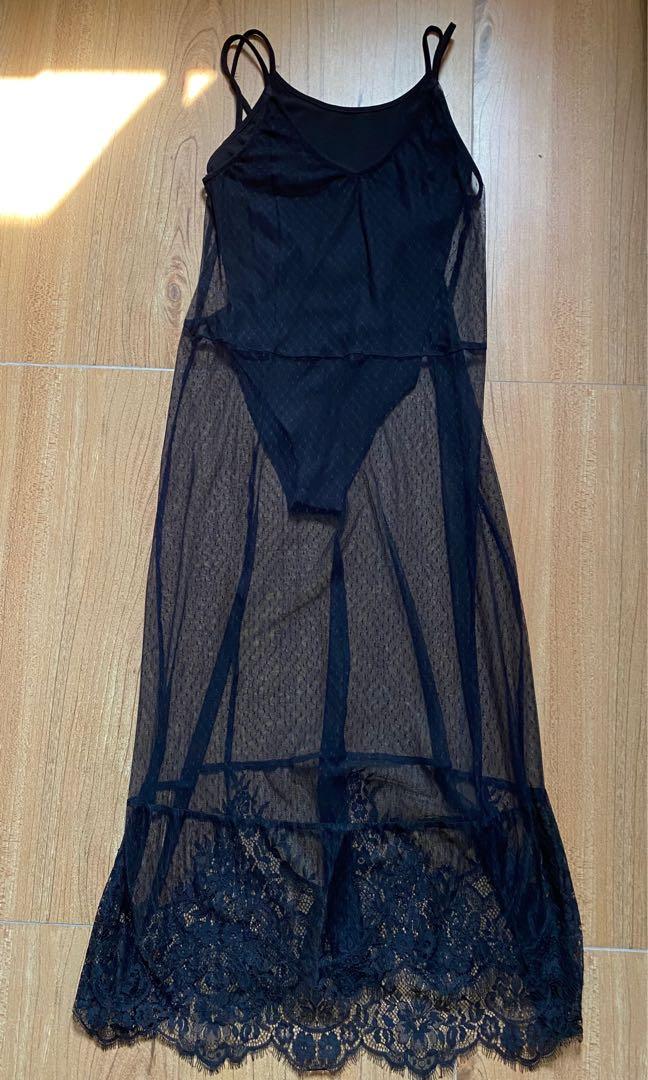 dresses with mesh Mesh See through Maxi Long Dress