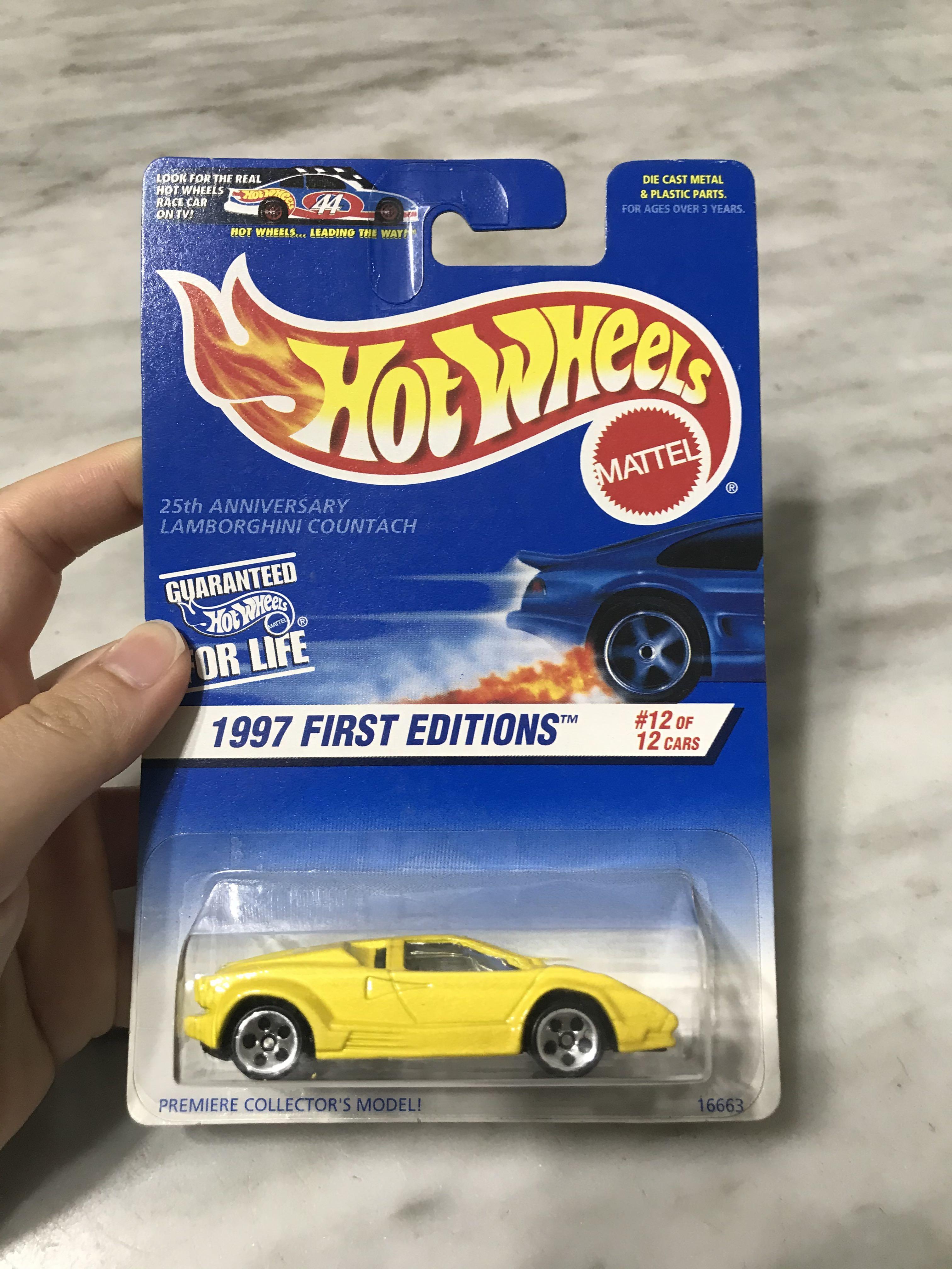 HotWheels 1997 First Editions 25th Anniversary Lamborghini Countach,  Hobbies & Toys, Collectibles & Memorabilia, Vintage Collectibles on  Carousell