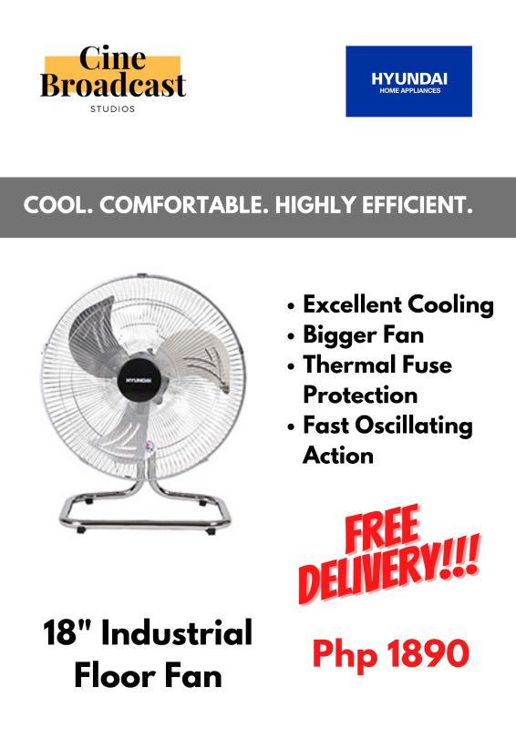 Hyundai electric fans (Category: Air Conditioning and Heating) located in Quezon City. Submitted by direk_kit (Listing ID 1079803856, Image 3). Description: Bnew One year warranty.
