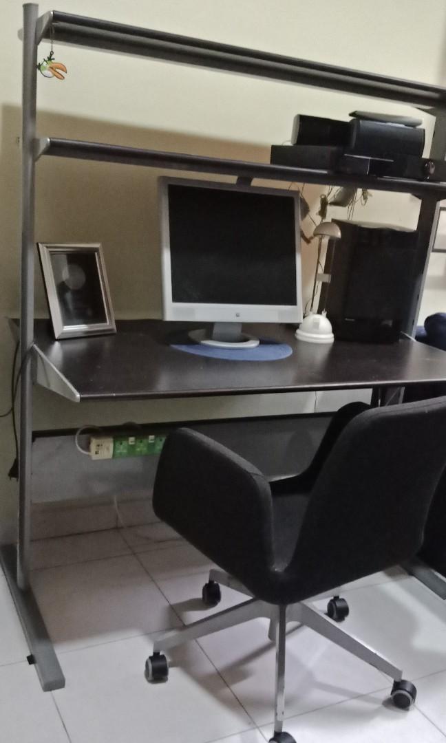 IKEA computer table & chair, Furniture & Home Living, Furniture, Tables