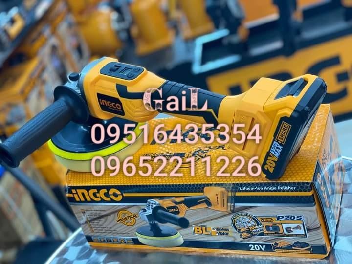 INGCO 20V Li ion Brushless Cordless Angle Polisher Car Buffing Machine