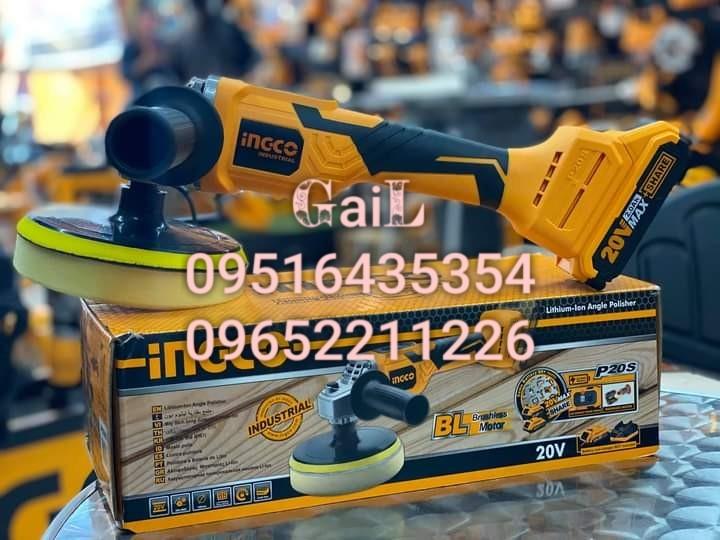 INGCO 20V Liion Brushless Cordless Angle Polisher / Car Buffing Machine, Commercial