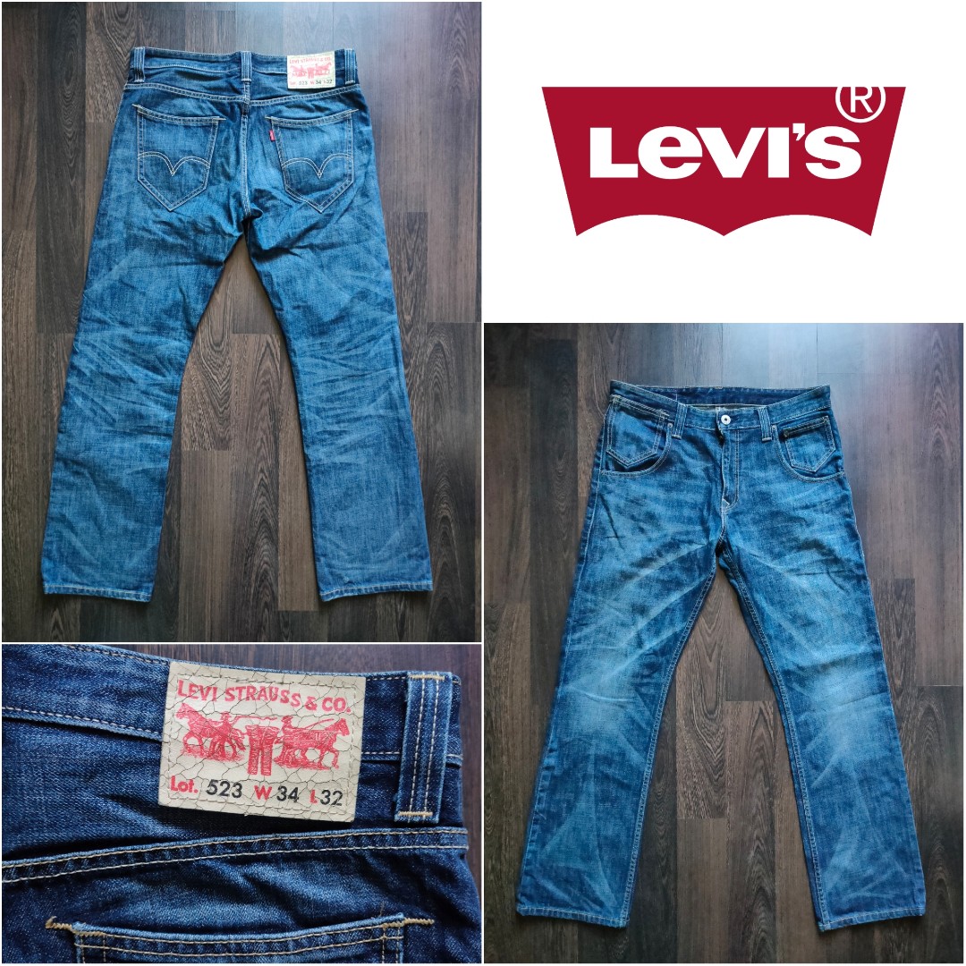 LEVIS 523 Cracked Patch Jeans Men s Fashion Coats Jackets and Outerwear on Carousell