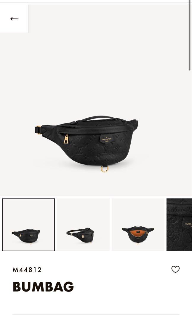 Louis Vuitton M44812 LV Bumbag in Black Monogram Empreinte leather Replica  sale online ,buy fake bag