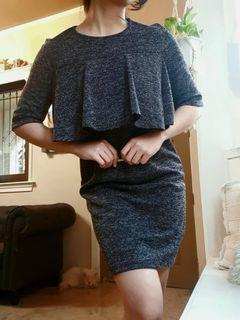 MANGO ruffle straight dress