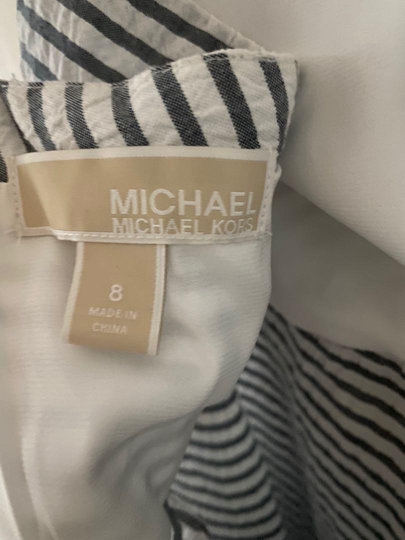 Michael Kors blue & white striped dress size 8, Women's Fashion, Muslimah  Fashion, Dresses on Carousell