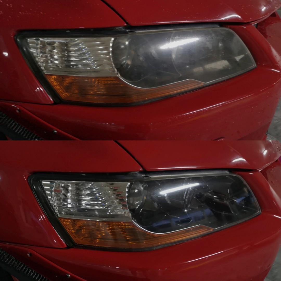 Mitsubishi Evo 9 Headlight Restoration Polish, Car Accessories