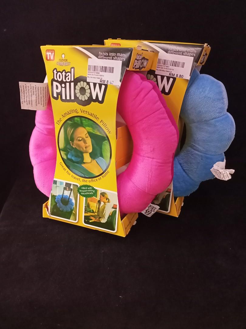 New Seen On Tv Total Pillow Multiway Great For Travel Office Home Assorted Colours Available