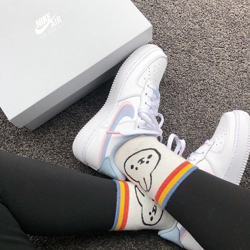 Nike air force swoosh outlet white