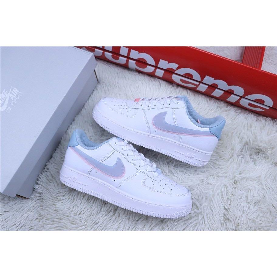 Nike Air Force 1 Double Swoosh White Light Armory Blue Arctic
