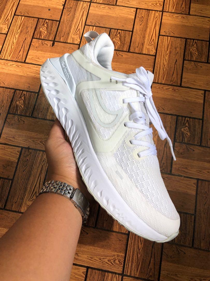 Nike React Legend 2 ‘Pure Platinum’ (10 US) (Category: Sneakers) located in Baguio. Submitted by master_of_brands (Listing ID 1079872716, Image 1). Description: Authentic Nike React Legend 2 ‘Pure Platinum’ Men’s Slightly used(minor crease) No issue No sole separation Thick outsole In excellent condition .