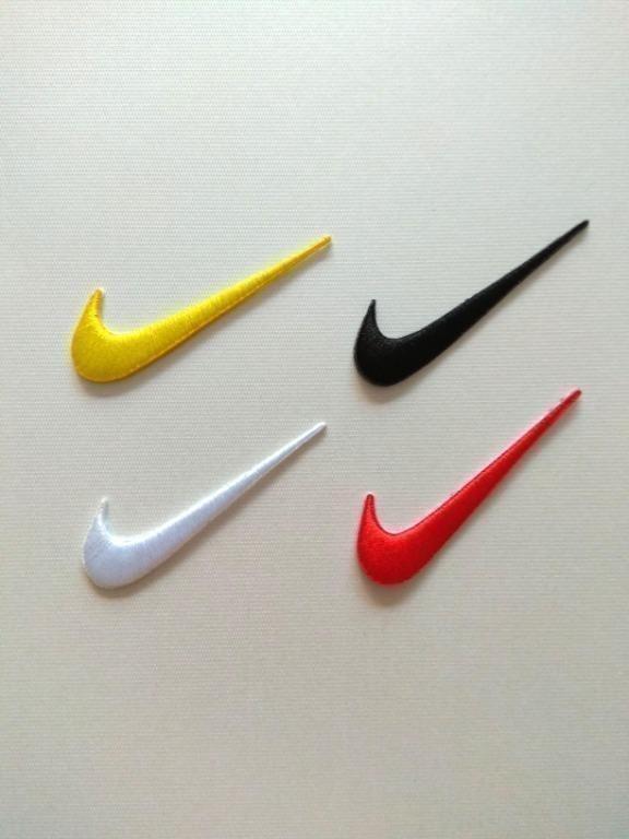 Nike Swoosh Logo Embroidered Iron On Patch (5.5cm X 4.5cm), Hobbies & Toys, Stationery & Art & Prints on Carousell