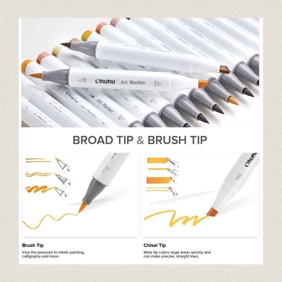 ohuhu 120 brush markers