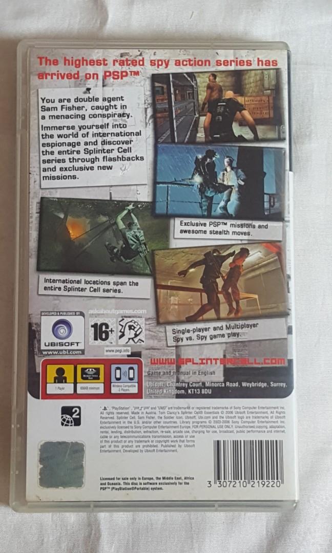 Tom Clancy's Splinter Cell Essentials - Sony PSP : Video Games