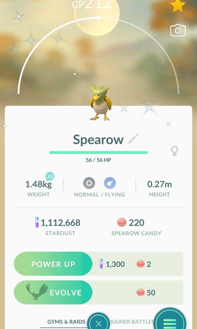 Shiny Spearow Pokemon Go