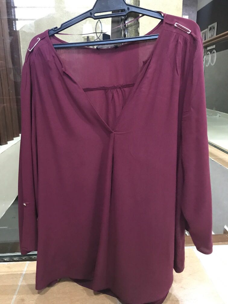 Primark Red blouse UK 18, Women's 