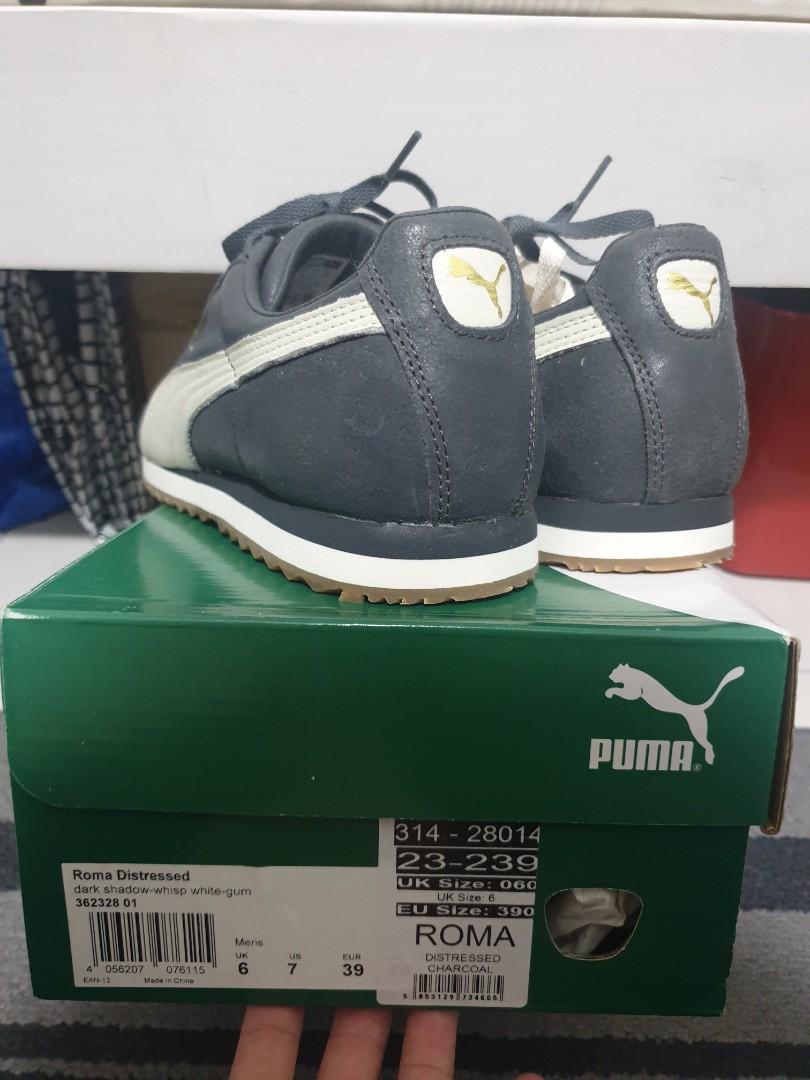 Puma roma cheap distressed charcoal