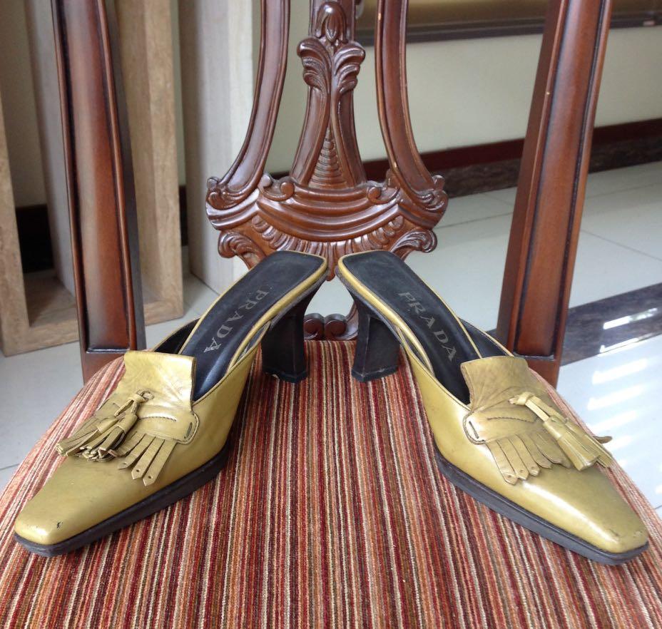 ?SALE! Vintage Prada green mules shoes, Women's Fashion, Footwear, Heels  on Carousell