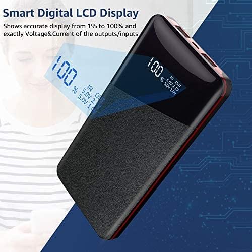 Todamay Power Bank 25000mah High Capacity Portable Charger With Lcd Digital Display 2 Usb Output External Battery Pack For All The Smart Phone Tablets Bluetooth Device And Others Red Mobile Phones Gadgets Mobile