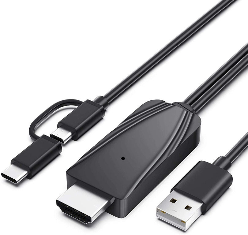 Type C/Micro USB to HDMI Cable for Android Phone [2M],YBLNTEK HDMI