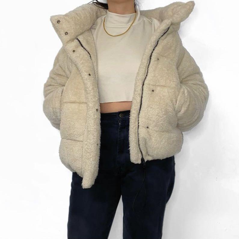 URBAN OUTFITTERS TEDDY PUFFER JACKET Women s Fashion Clothes on Carousell