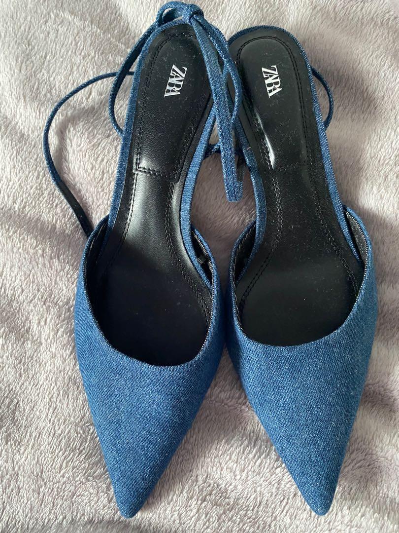 zara denim heels