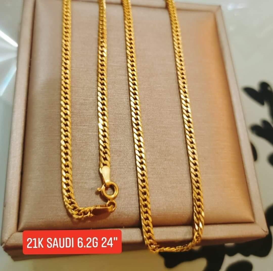 21k gold necklace (length: 50 cm) - مجوهرات اليافعي جمان