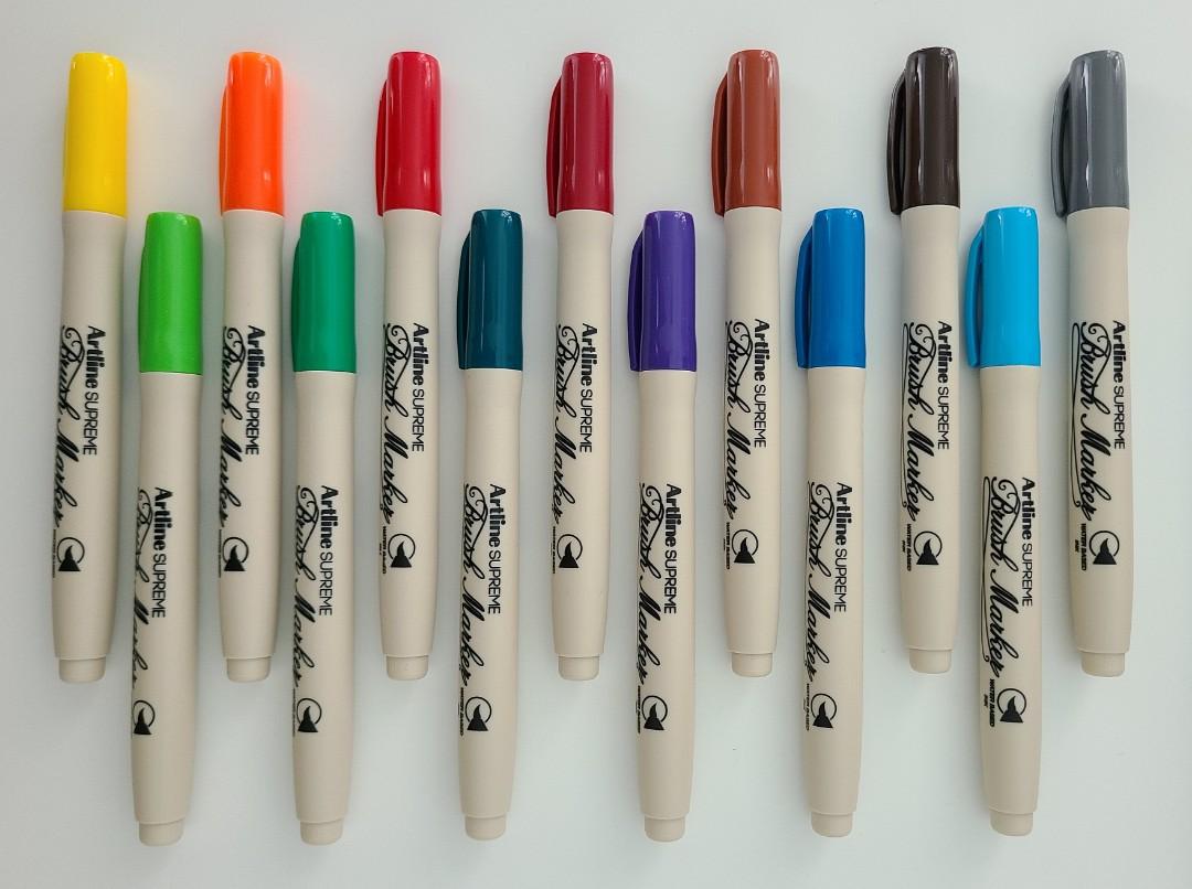 文具] Artline Supreme Brush Marker (Water based), 興趣及遊戲, 手作