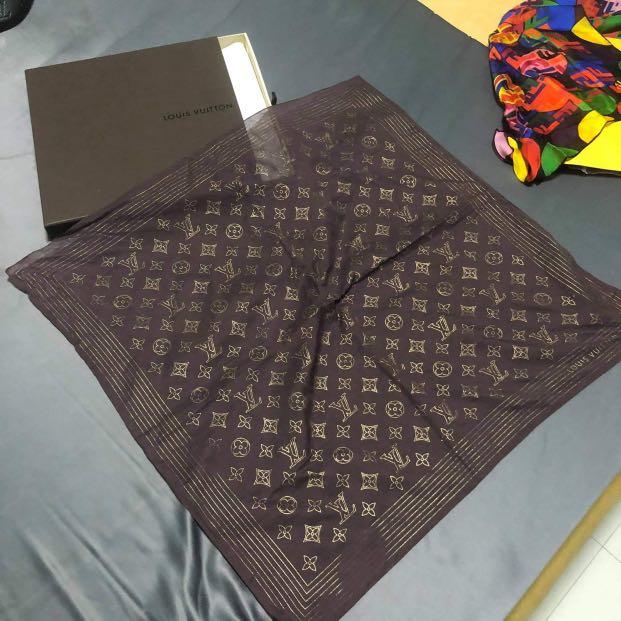 Louis Vuitton brown silk scarf, Women's Fashion, Watches & Accessories,  Scarves on Carousell