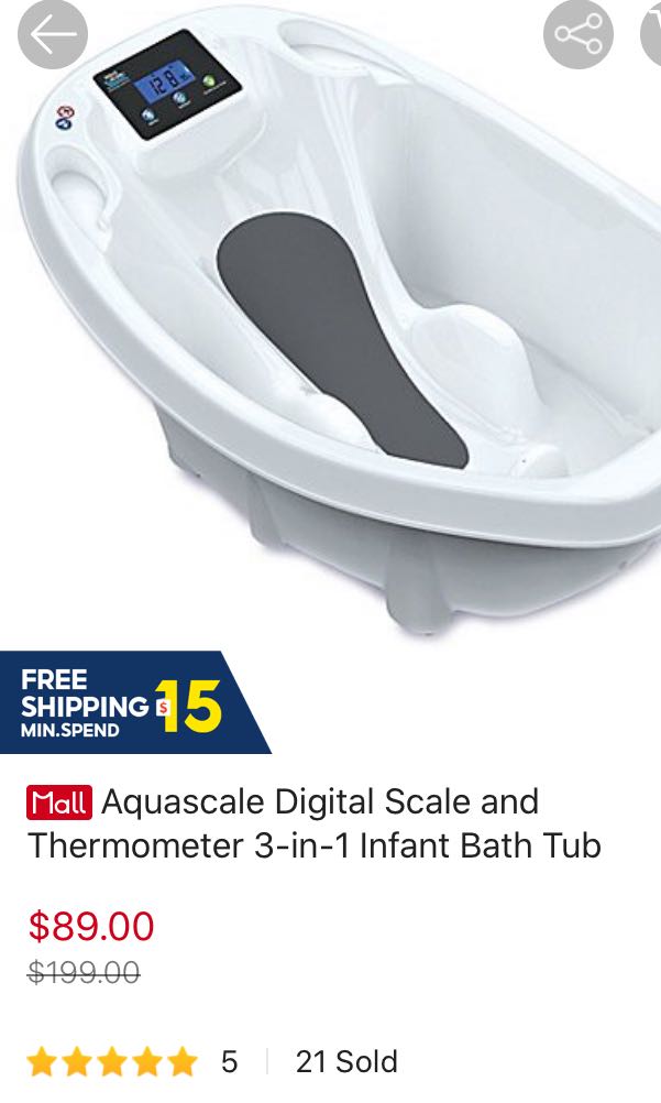 Aqua scale digital scale and thermometer 3-in-1 infant bath tub, Beauty ...