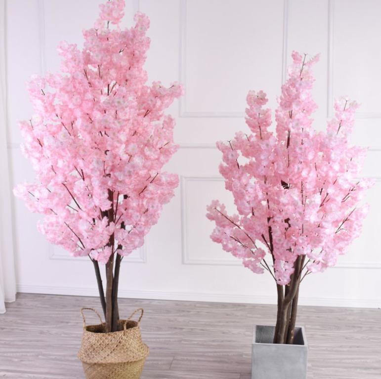 Artificial Sakura Tree Plant, Furniture & Home Living, Home Decor