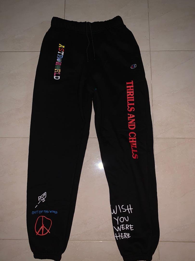 Champion x astroworld Men s Fashion Bottoms Joggers on Carousell
