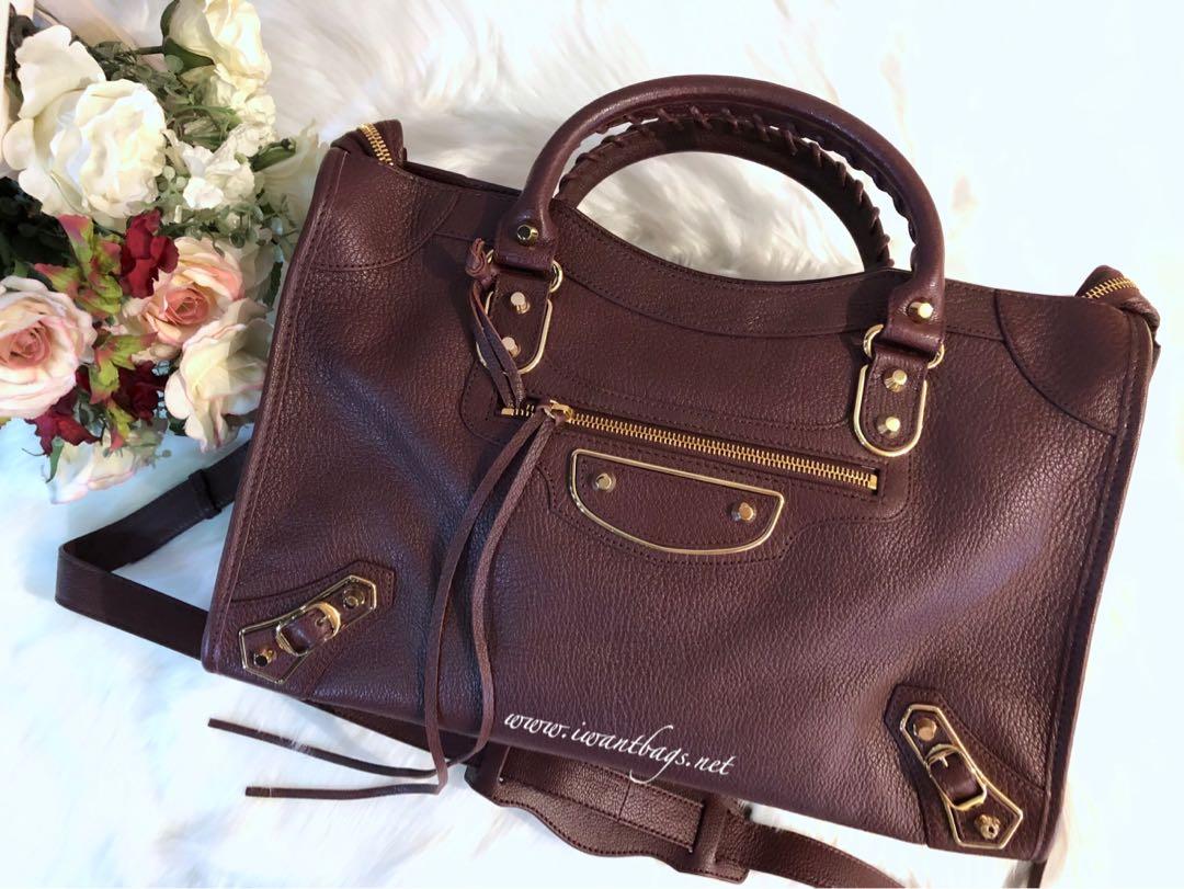Balenciaga sales bordeaux bag
