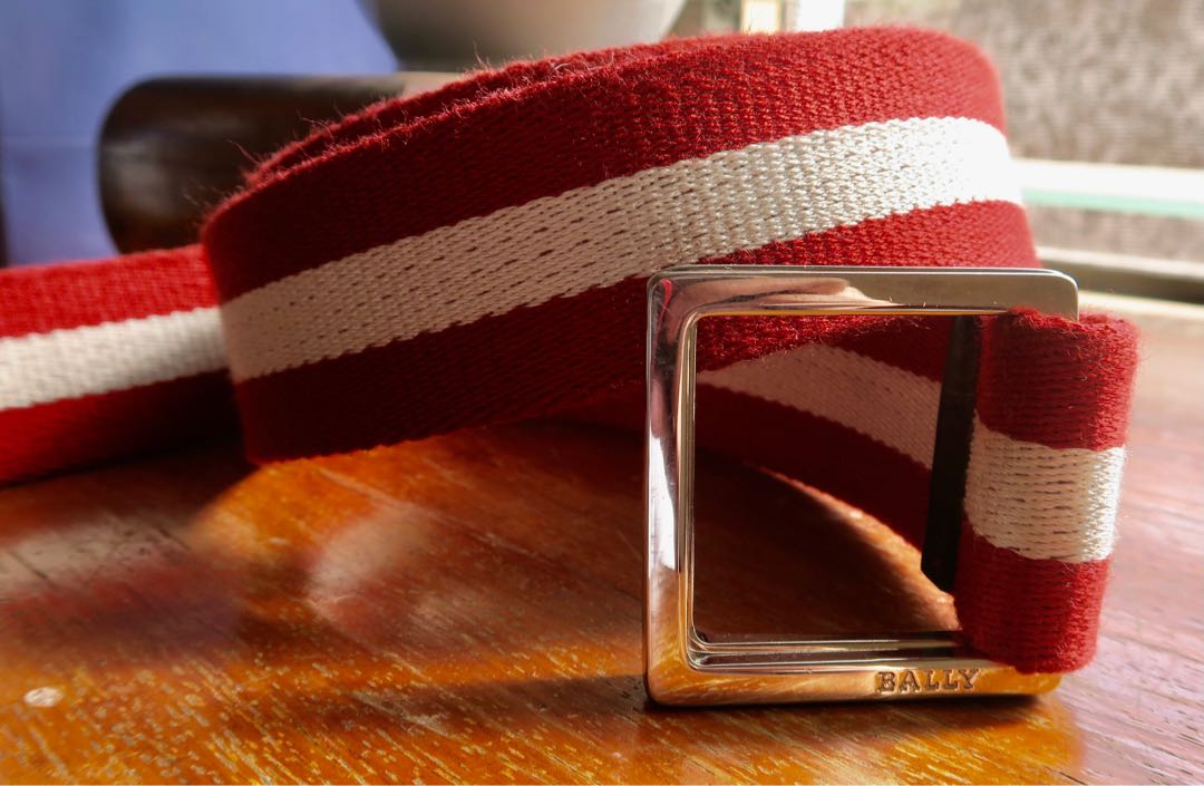 bally striped belt
