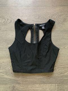Black cutout crop top size medium