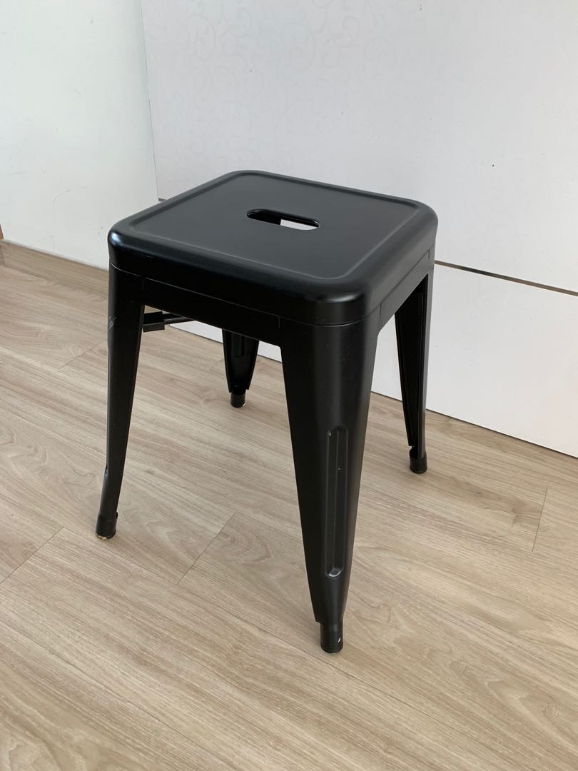 Matte Black Metal Stool, Furniture & Home Living, Furniture, Chairs on Carousell