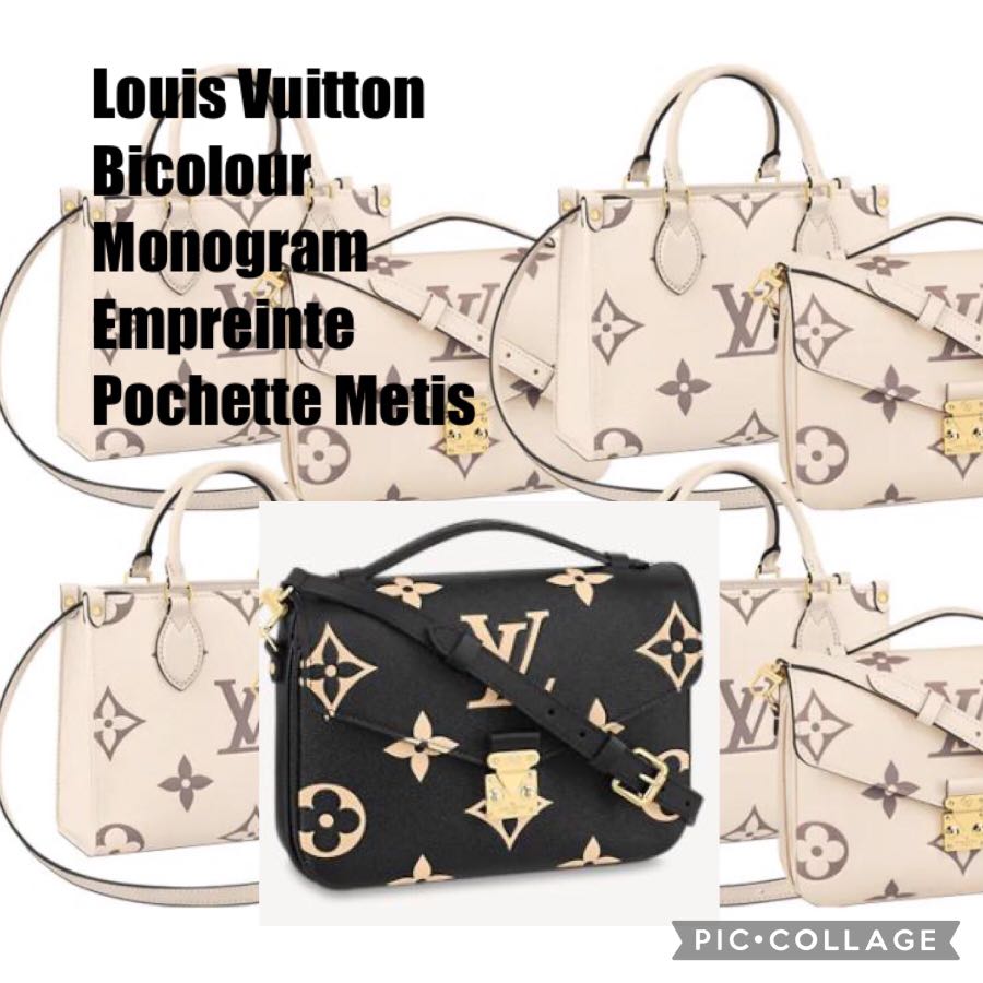 Louis Vuitton, Bags, Louis Vuitton Pochette Metis Lightly Used Bicolor  Monogram Empreinte Leather
