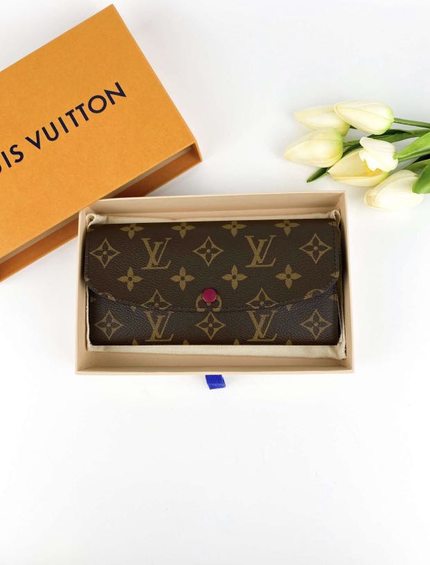 Brand new!Louis Vuitton Emilie Wallet monogram fuchsia interior
