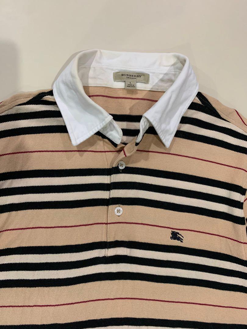 Burberry striped discount polo shirt