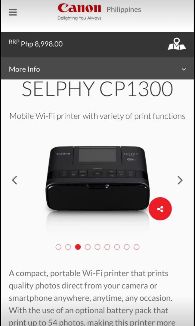 canon selphy cp1300 compact photo