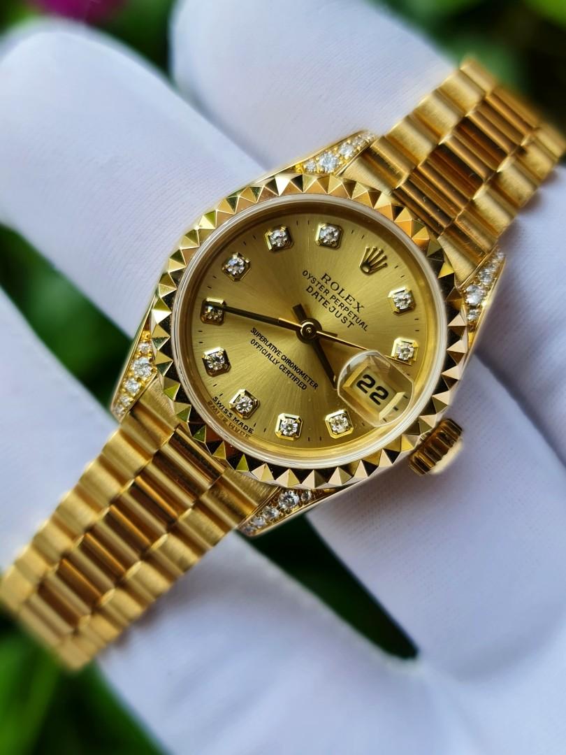 Ladies rolex oyster top perpetual datejust 8570f 18k