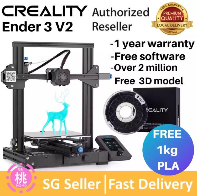 Creality Ender V2 upgraded 3D printer with Silent motherboard meanwell  power supply carburondom power supply carburondom Glass platform and resume  print, Computers  Tech, Parts  Accessories, Networking on Carousell