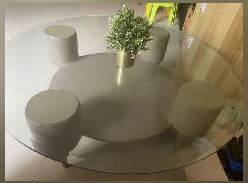 Fast Deal Big Round Coffee Table Mini Dining Kids Tempered Glass Furniture Home Living Tables Sets On Carou Fast Deal Big Round Coffee Table, Big Round Coffee Table
