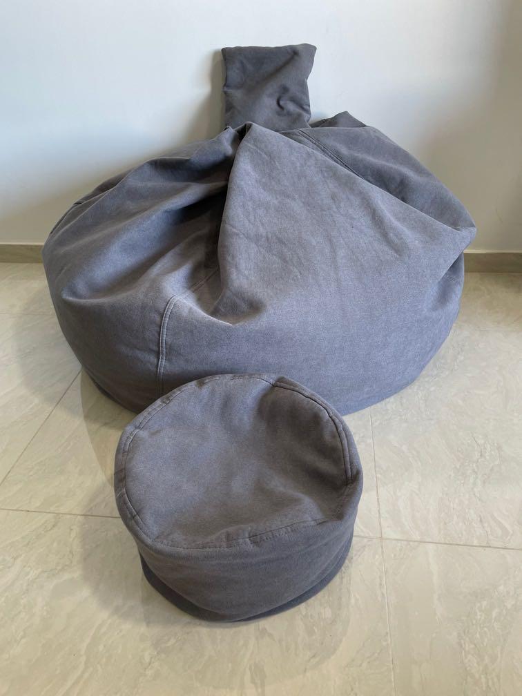 Grey bean bag, Babies & Kids, Bathing & Changing, Other Baby Bathing
