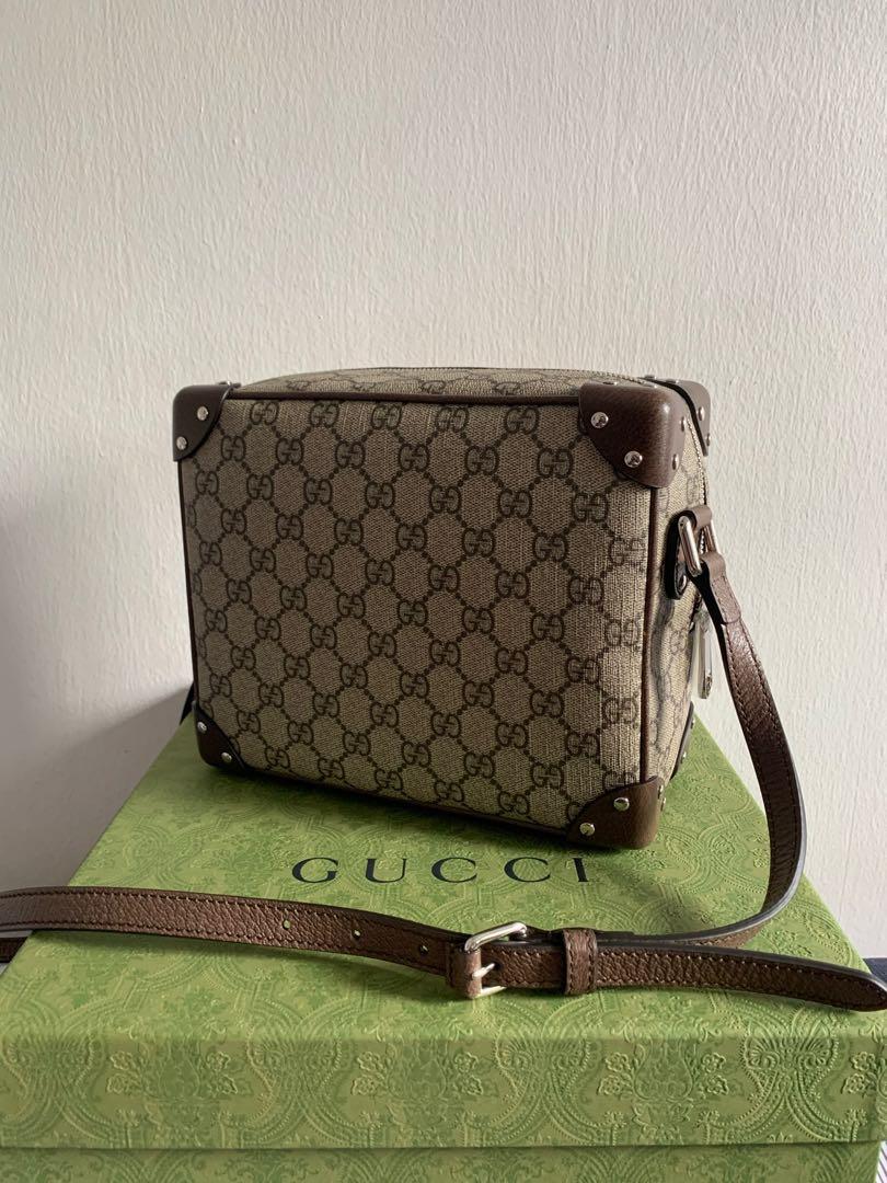 New Authentic Gucci Unisex 626363 GG Supreme Trunk Cross Body Bag
