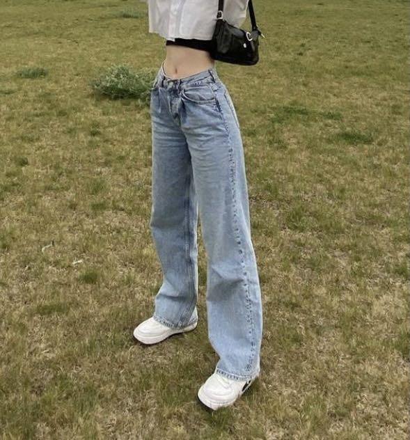 shein straight leg baggy jeans, Women's 